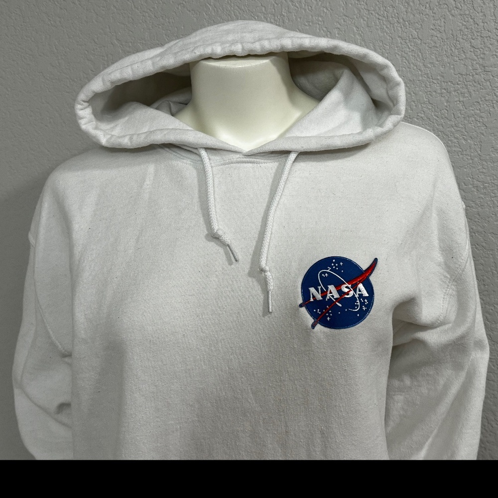 NASA White Hoodie Unisex Sweatshirt - Picture 2 of 6